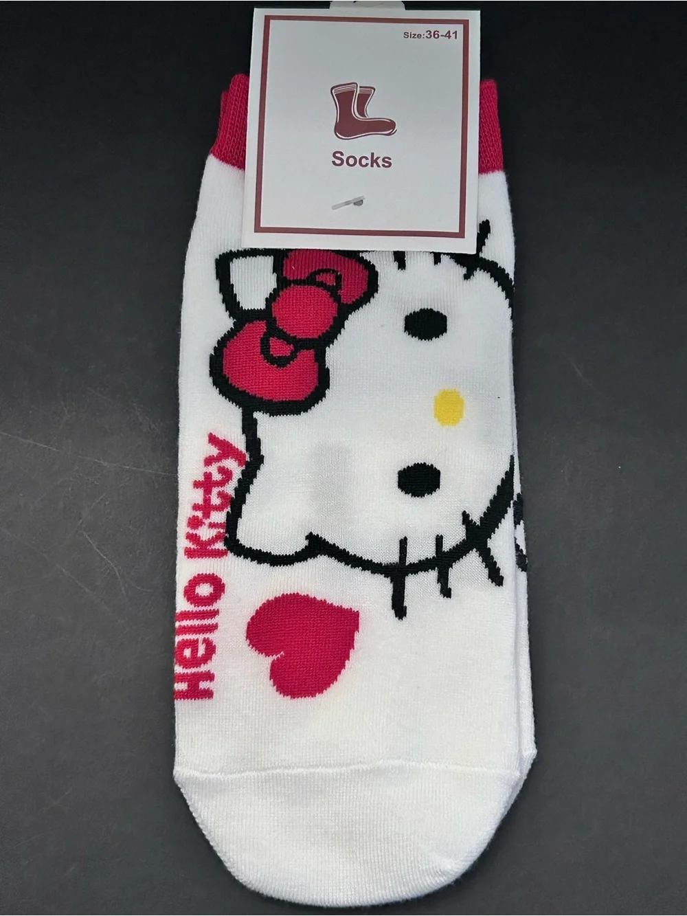 Sanrio Hello Kitty Set of (5) Five Pairs White, Red, Pink & Blue Character Socks
